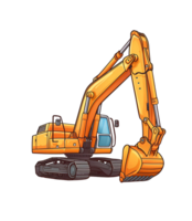 excavator digging in the ground, on transparent background png