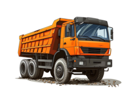 dump truck cartoon illustration, isolated png