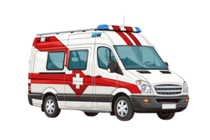 an ambulance on a transparent background png