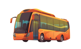 amarillo colegio autobús en dibujos animados estilo aislado png