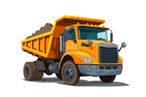 dump truck cartoon illustration, isolated png