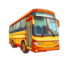 gul skola buss i tecknad serie stil isolerat png