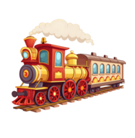 cartone animato treno su il brani, su trasparente sfondo png