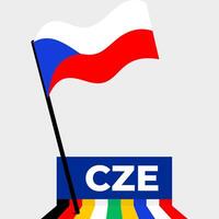 Czech republic national flag designed for Europe football championship in 2024 vector