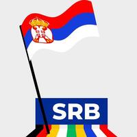 serbia national flag designed for Europe football championship in 2024 vector
