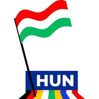 hungary national flag designed for Europe football championship in 2024 vector