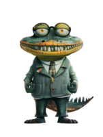 Animal character of fashionable crocodile png