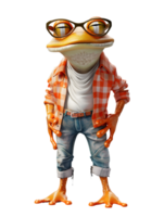 Animal character of fashionable frog png