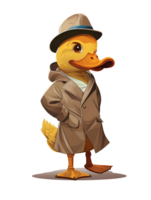 Animal character of detective duck png