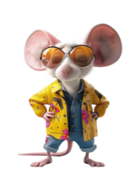 Animal character of fashionable mouse png