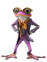 Animal character of fashionable frog png