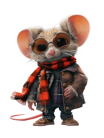 Animal character of fashionable mouse png