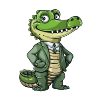 Animal character of crocodile png