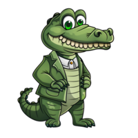 Animal character of crocodile png