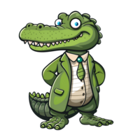 Animal character of crocodile png