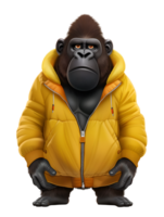 Animal character of fashionable gorilla png