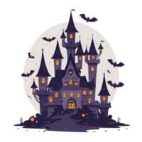 Illustration of Halloween castle png