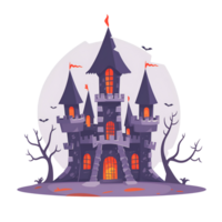 ilustración del castillo de halloween png