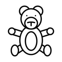 diseño de icono de línea de oso de peluche vector