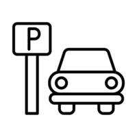 estacionamiento línea icono diseño vector
