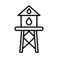 Water tower Line Icon Design vector