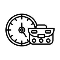 Working hours Line Icon Design vector