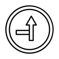 Side road left icon Line Icon Design vector