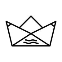 Paper boat Line Icon Design vector