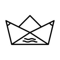 Paper boat Line Icon Design vector