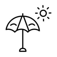 Sun umbrella icon Line Icon Design vector