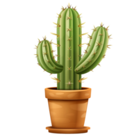 Cactus in pot clipart icon png