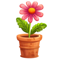 Flower in pot clipart icon png