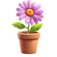 Flower in pot clipart icon png