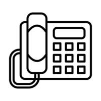 teléfono fijo línea icono diseño vector