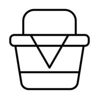Picnic basket Line Icon Design vector