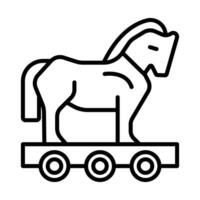 Trojan Line Icon Design vector