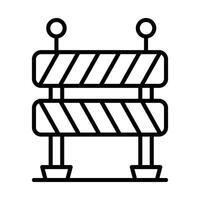 Road barrier Line Icon Design vector