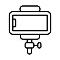 Selfie Stick Line Icon Design vector