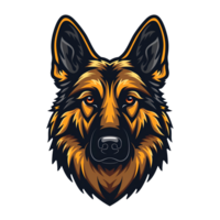 german shepherd mascot logo png