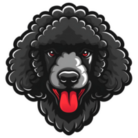 poedel hond mascotte logo png