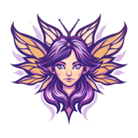 beautiful fairy mascot logo icon png