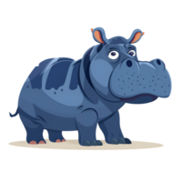 Hippo flat illustration png