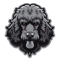 poedel hond mascotte logo png