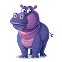 Hippo flat illustration png