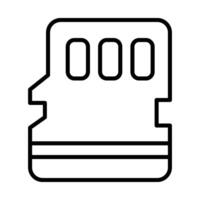 Sd card Line Icon Design vector