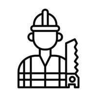 Carpenter Line Icon Design vector