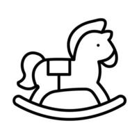 Rocking horse Line Icon Design vector
