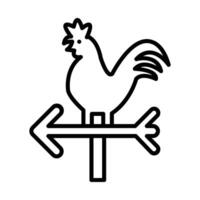 Weather vane Line Icon Design vector