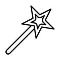 Magic wand Line Icon Design vector