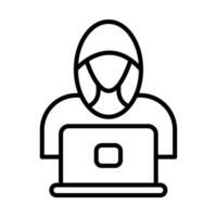 Hacker Line Icon Design vector